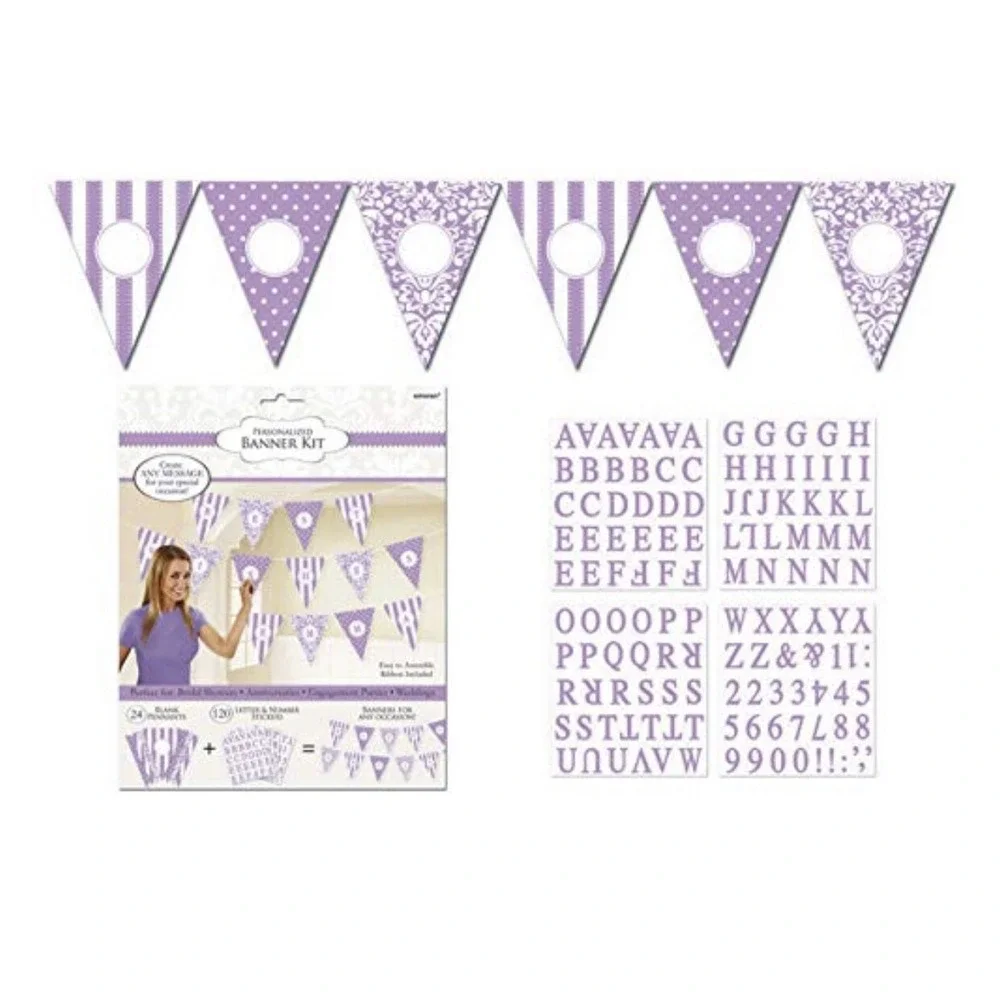 AMSCAN PERSONALIZED Lilac BANNER KIT for BRIDAL SHOWERS‎ ~ WEDDINGS Lavender
